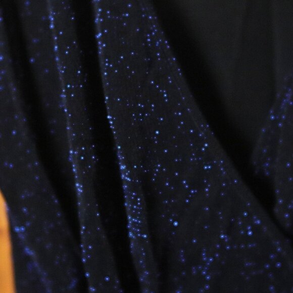 LTS Tall Blue Glitter Wrap Look Top – New With Tags - Picture 3 of 6